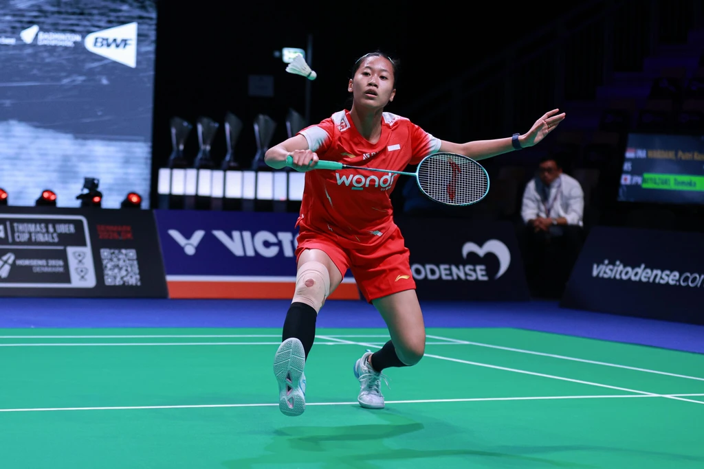 Pebulu tangkis Indonesia Putri Kusuma Wardhani di turnamen India Open 2026