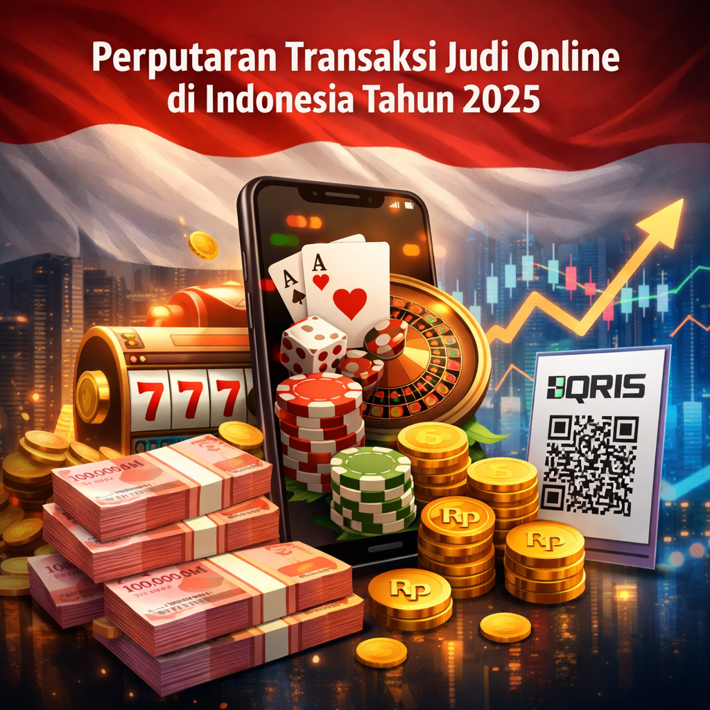 Ilustrasi perputaran transaksi judi online di Indonesia tahun 2025
