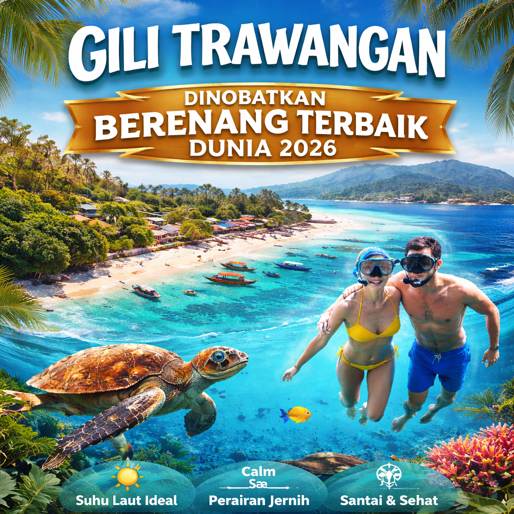 Gili Trawangan sebagai destinasi berenang terbaik dunia 2026