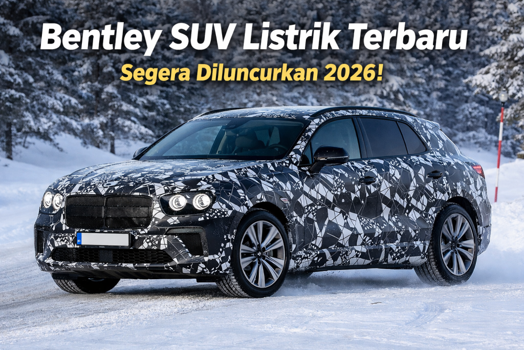 Bentley SUV listrik terbaru dengan kamuflase sedang diuji di jalan bersalju