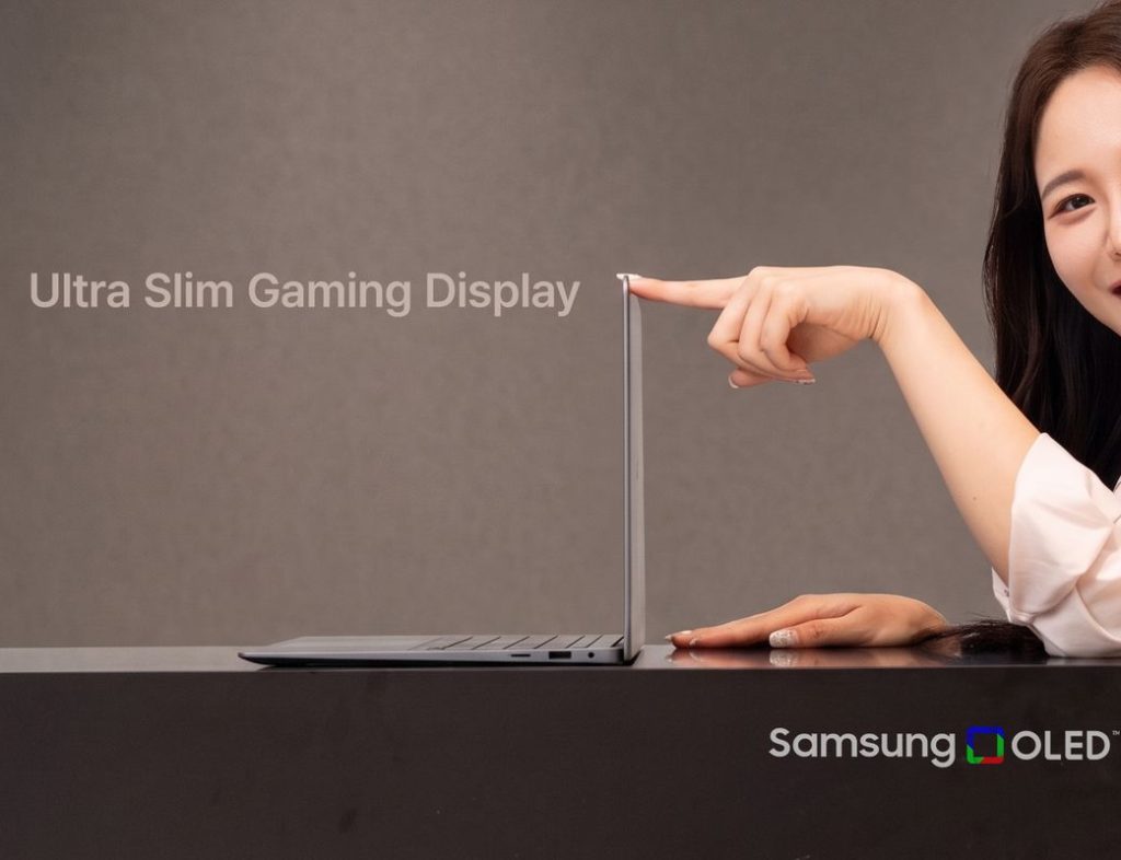 Samsung OLED Ultra Slim, panel OLED laptop terbaru dengan desain 20 persen lebih tipis yang diperkenalkan di Computex 2026.