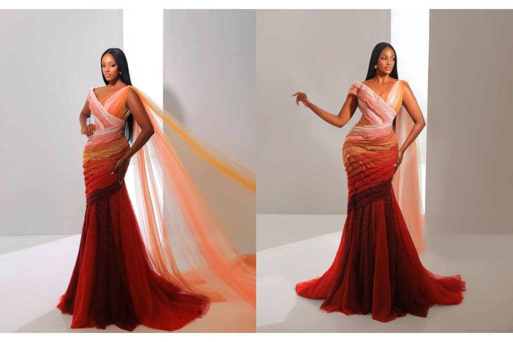 Muhoza Trivia Elle mengenakan gaun Miss World Uganda bertema tujuh lapisan tubuh dan perjalanan persalinan caesar.