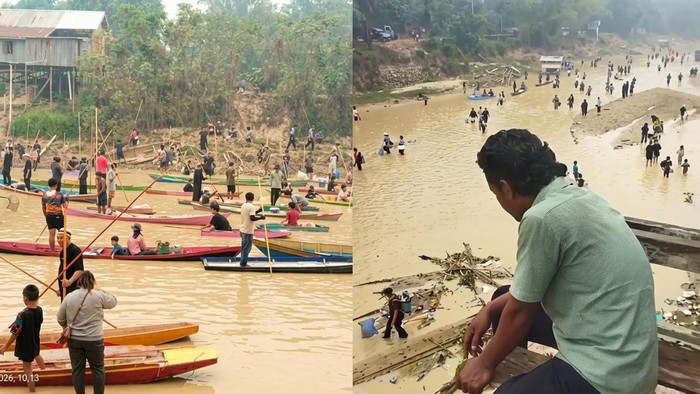 Tradisi menuba di Sungai Arut diikuti ribuan warga